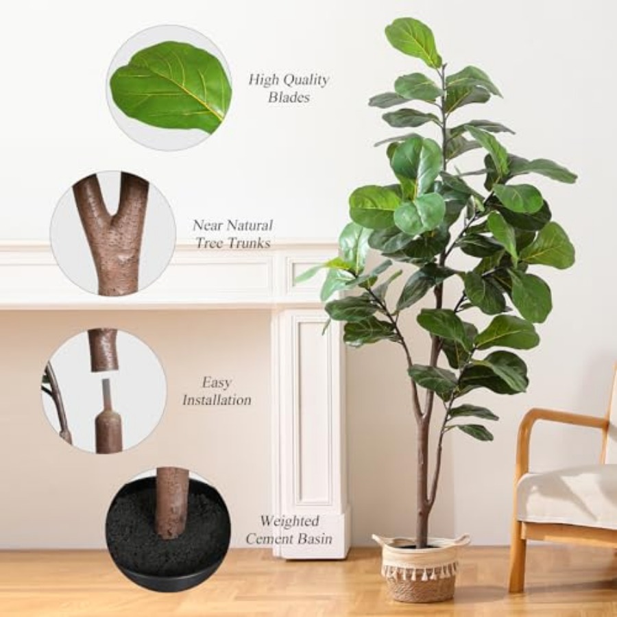 Artificial Fiddle Leaf Fig Tre - Ficus Lyrata Tree recensie en prijs