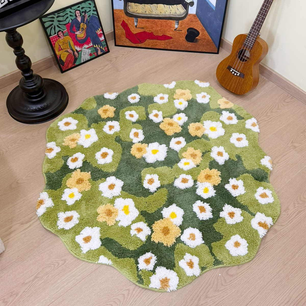 Green Meadow Daisy Tufted Rug, - Maranta Prayer Plant recensie en prijs