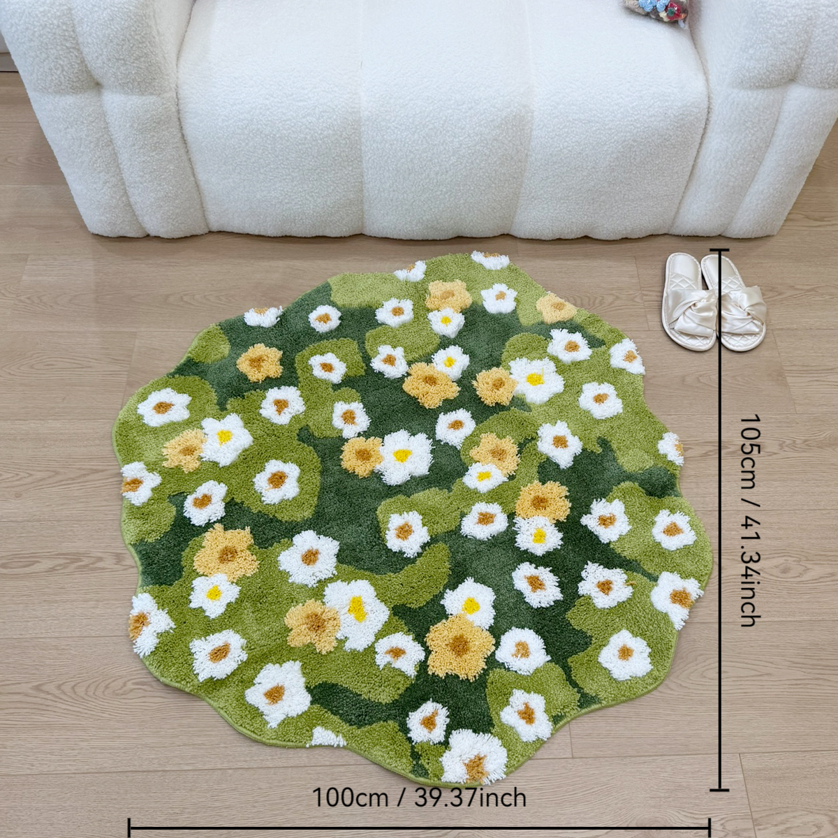 Green Meadow Daisy Tufted Rug, - Maranta Prayer Plant recensie en prijs