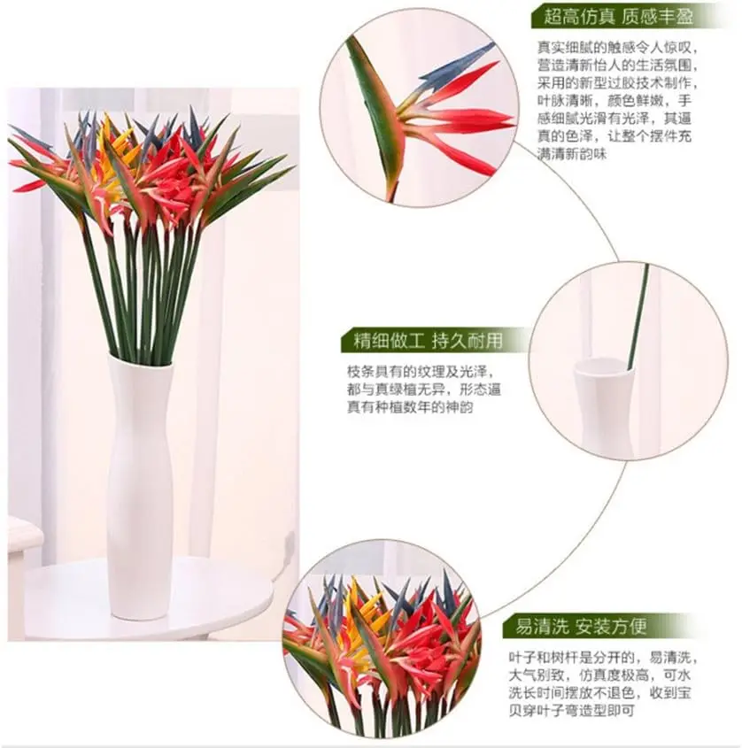 8PCS Artificial Flowers Streli - Bird Paradise Strelitzia recensie en prijs