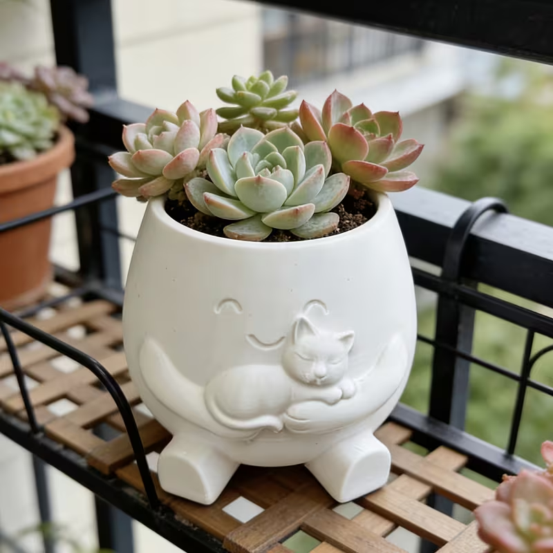 3D Printed Cat Flowerpot Decor - Echeveria Succulent recensie en prijs