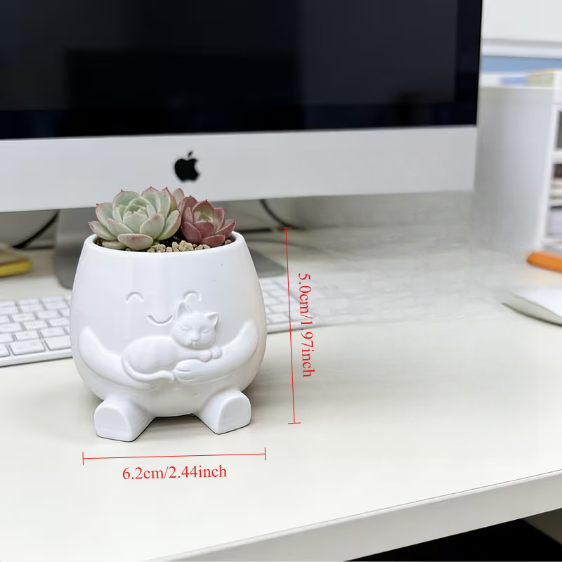 3D Printed Cat Flowerpot Decor - Echeveria Succulent recensie en prijs