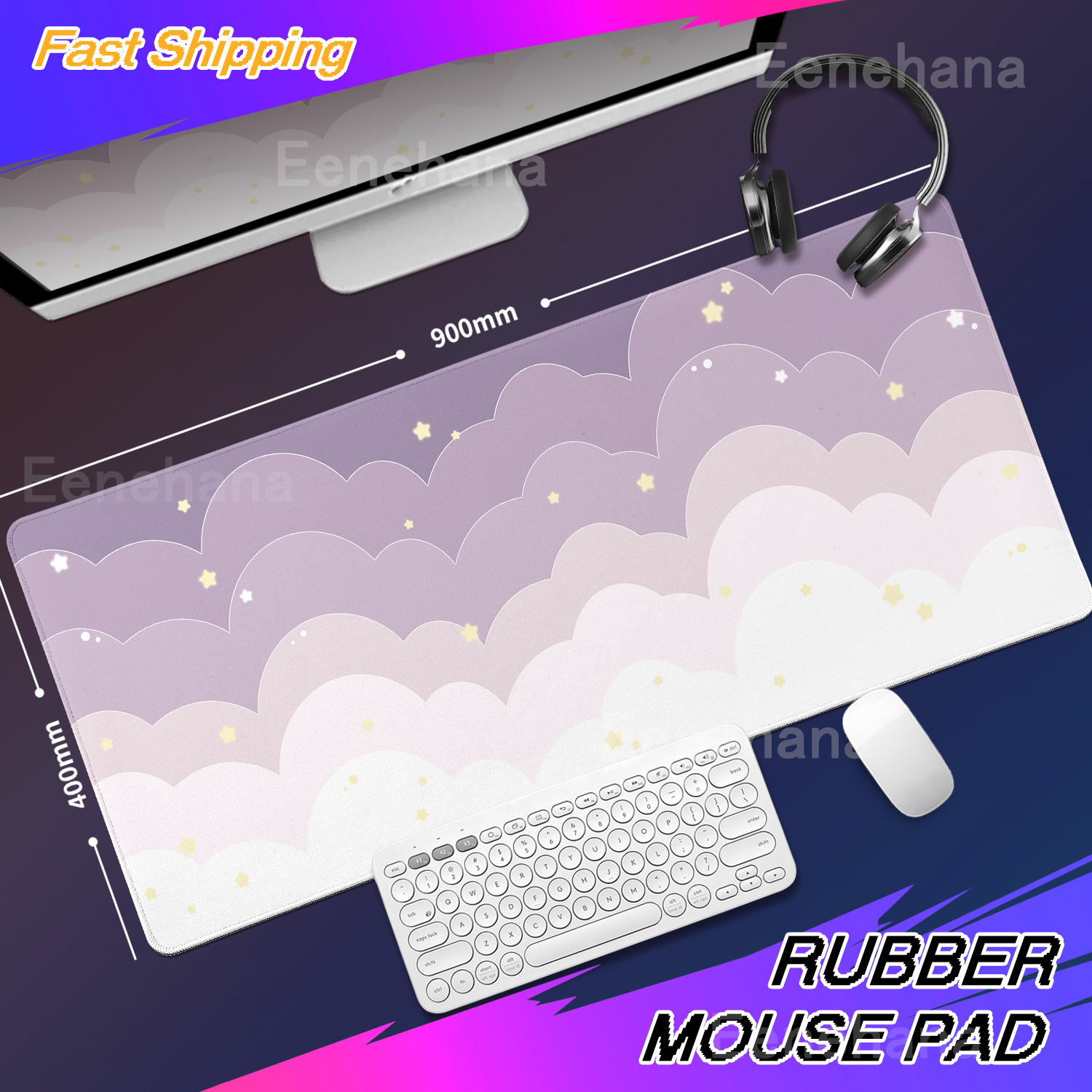 Light Blue Pink Clouds Desk Ma - Tradescantia Purple recensie en prijs
