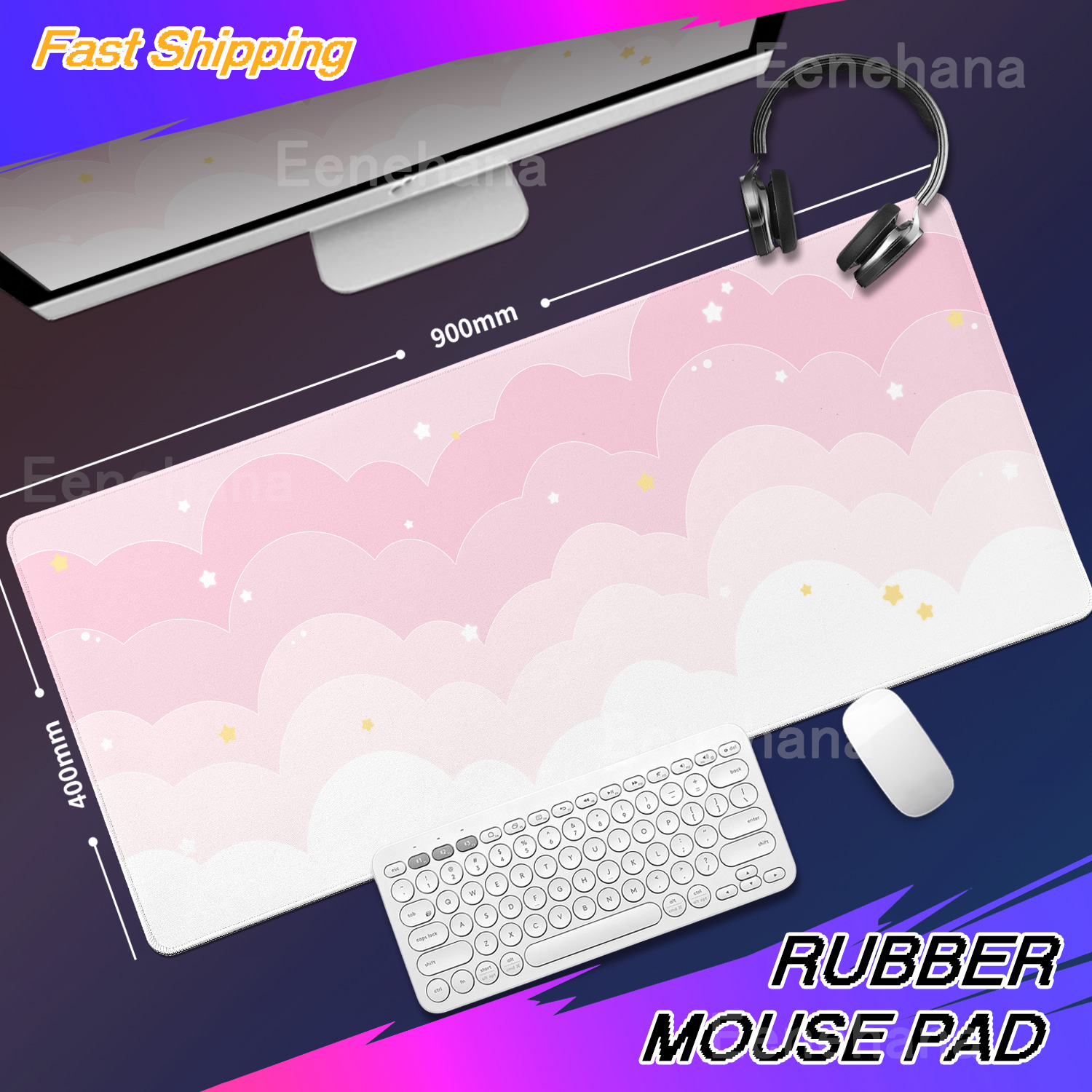 Light Blue Pink Clouds Desk Ma - Tradescantia Purple recensie en prijs